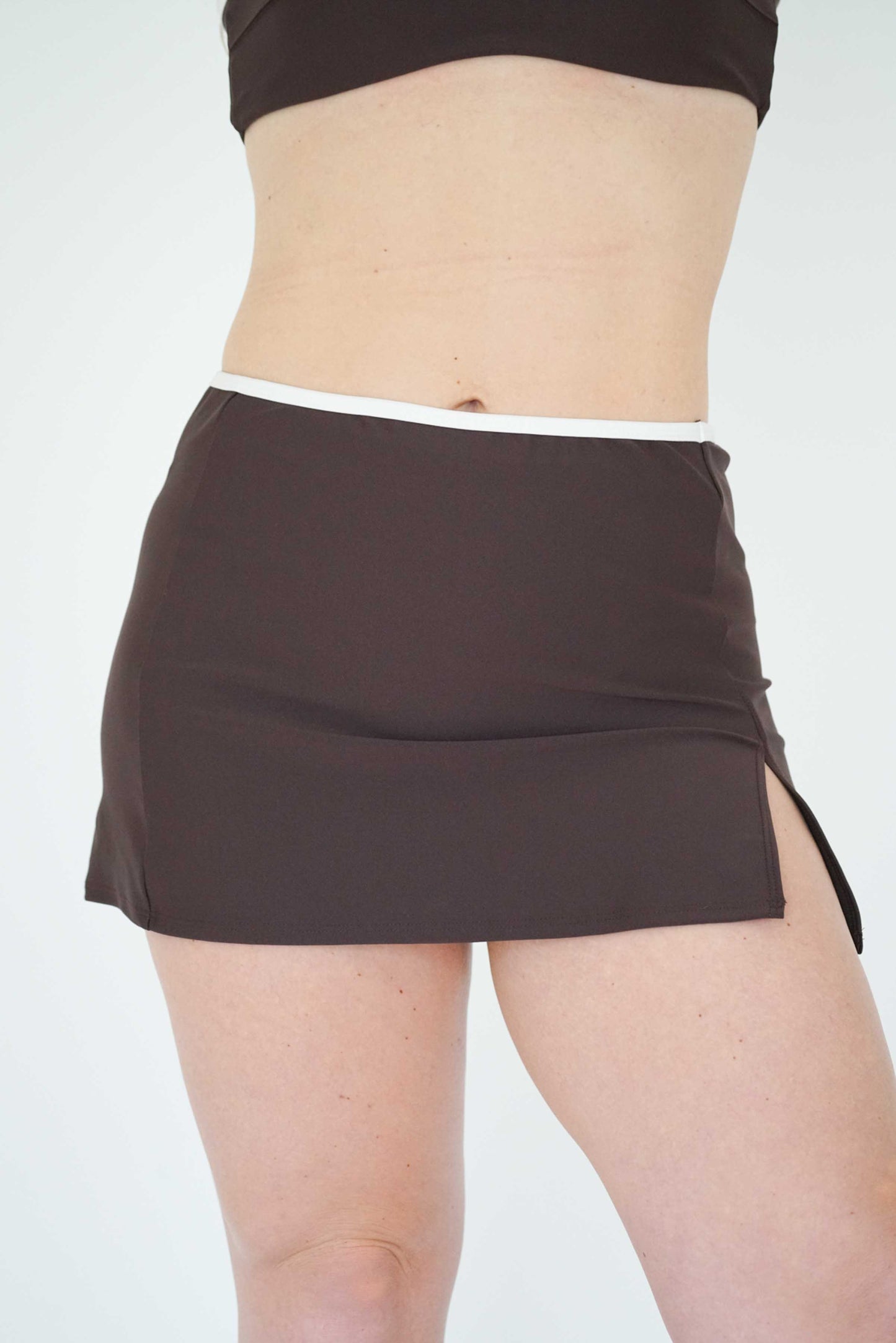 The Anaiza Bottom & Swim Skirt - Espresso Tini