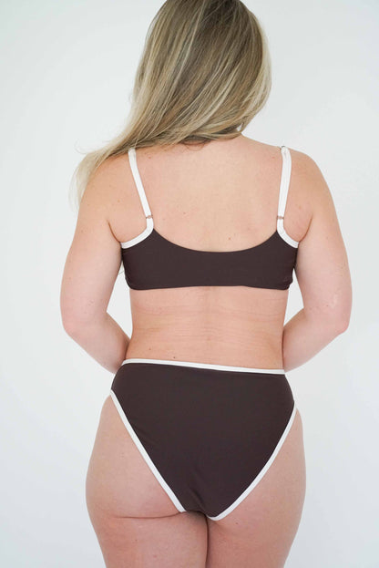 The Anaiza Bottom & Swim Skirt - Espresso Tini