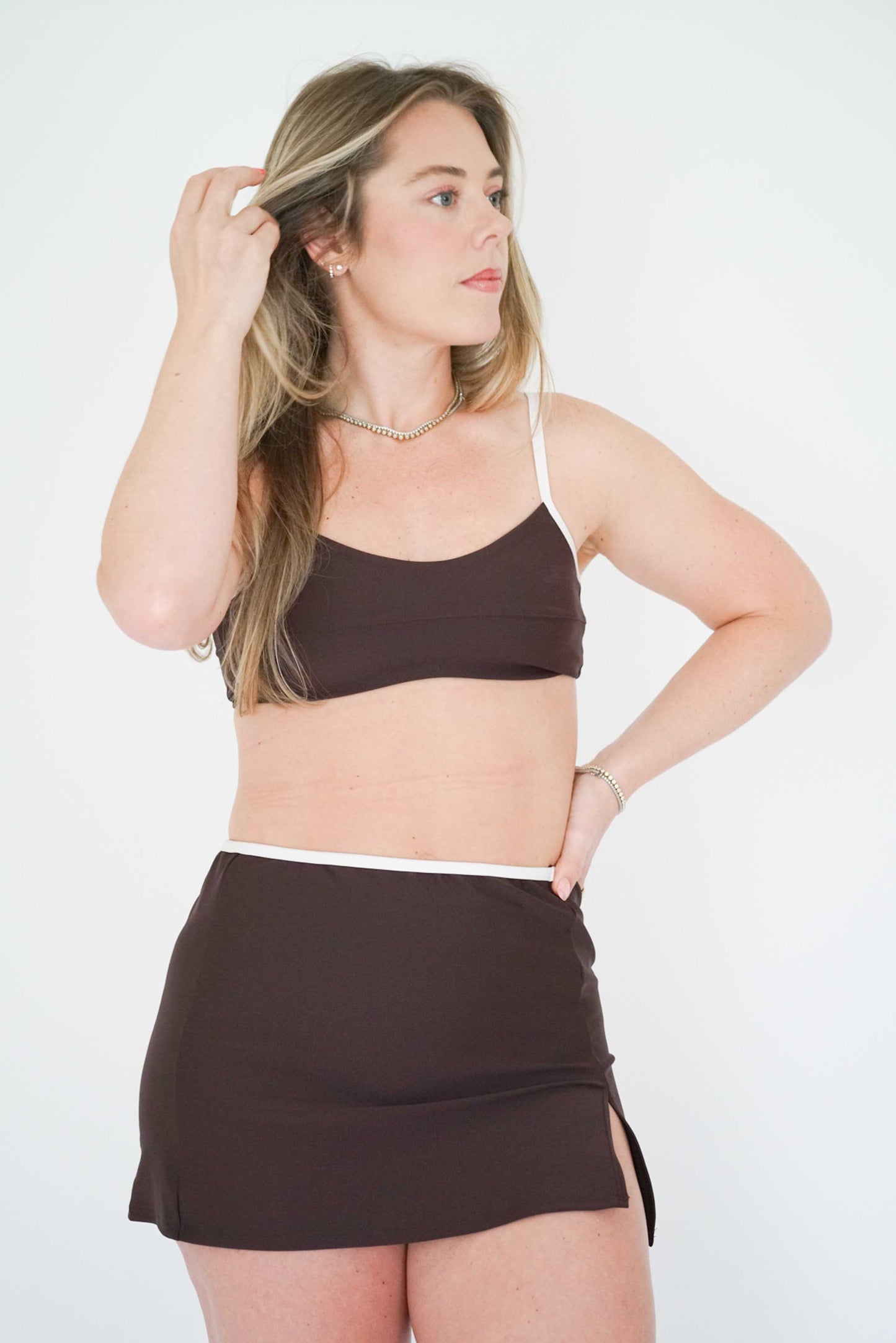The Anaiza Bottom & Swim Skirt - Espresso Tini