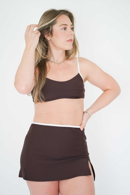 The Anaiza Bottom & Swim Skirt - Espresso Tini