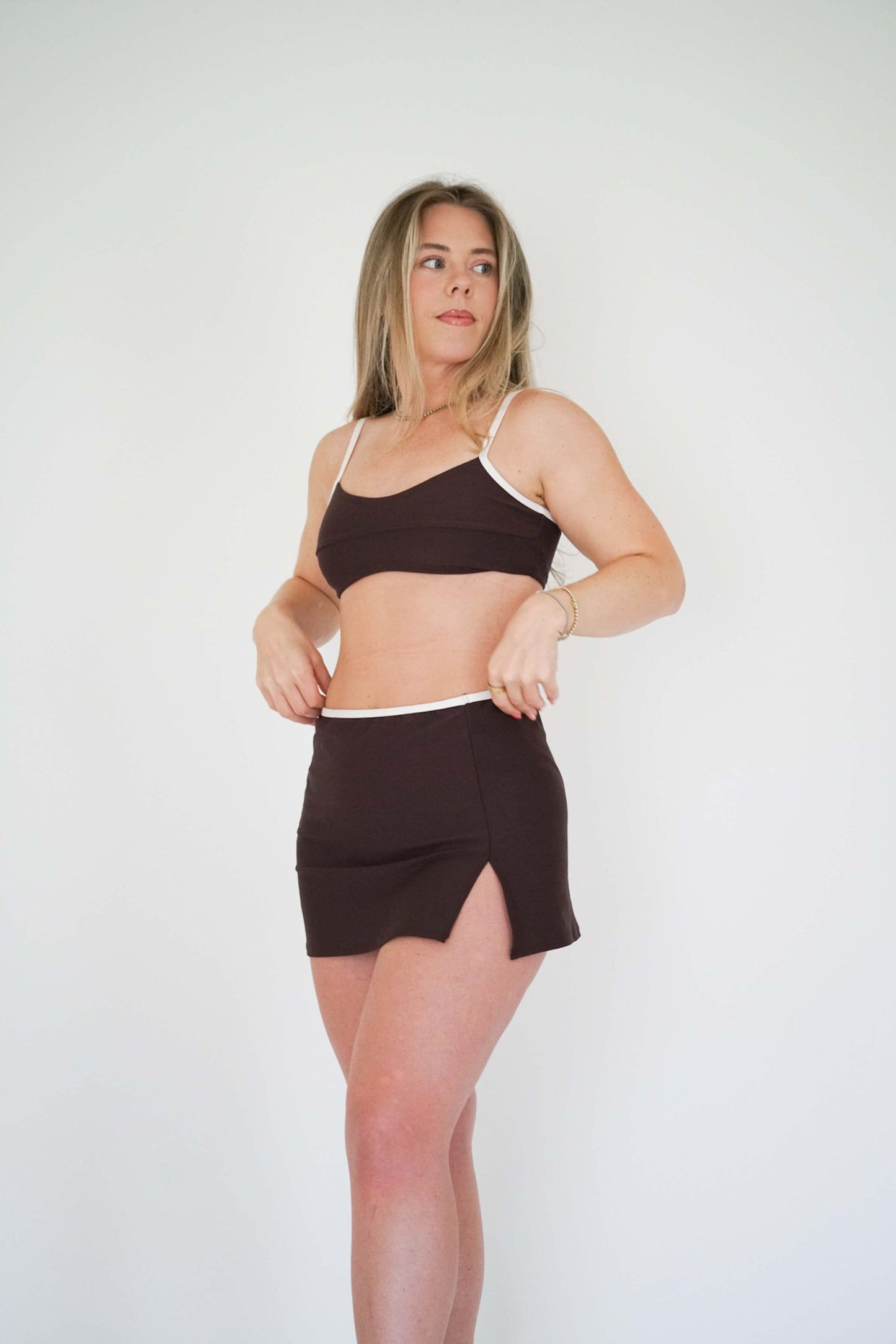 The Anaiza Bottom & Swim Skirt - Espresso Tini