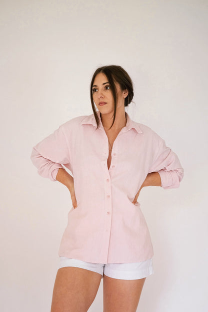 The Blake Oversized Button-Up - Oleander