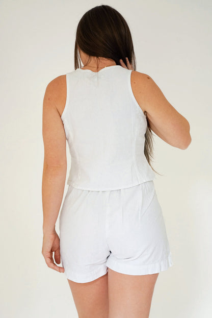 The Stevie Trouser Shorts - Sun Bleached Linen