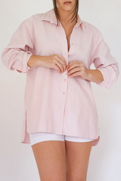 The Blake Oversized Button-Up - Oleander