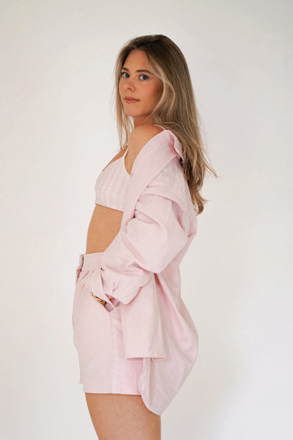 The Blake Oversized Button-Up - Oleander