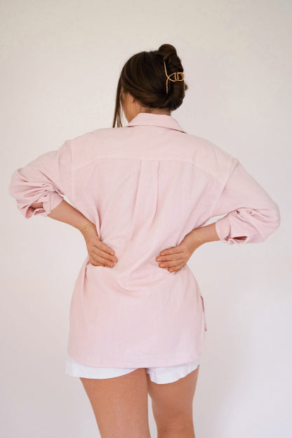 The Blake Oversized Button-Up - Oleander