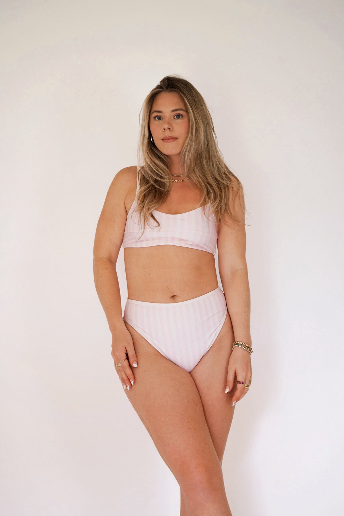 The Anaiza Bikini Bottom & Skirt Set - Palm Beach Stripe