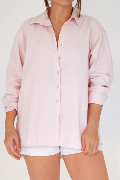 The Blake Oversized Button-Up - Oleander