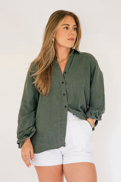 The Stevie Trouser Shorts - Sun Bleached Linen
